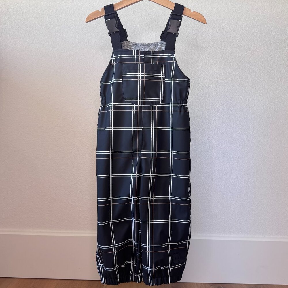 Miles The Label Rain Overalls 2Y • Black & White Plaid • Kids waterproof Outdoor - Picture 2 of 16